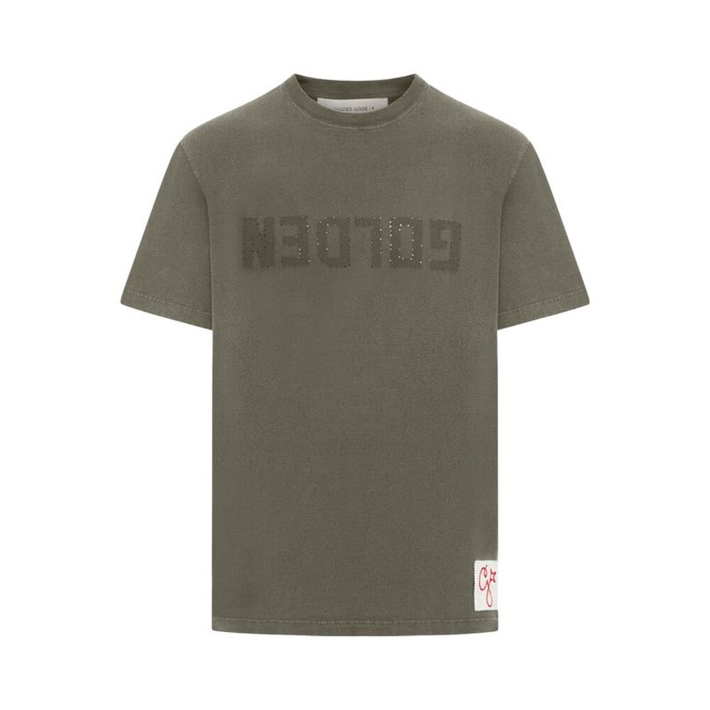 Golden Goose Deluxe Brand Men Short Sleeve T-Shirt With Logo Print